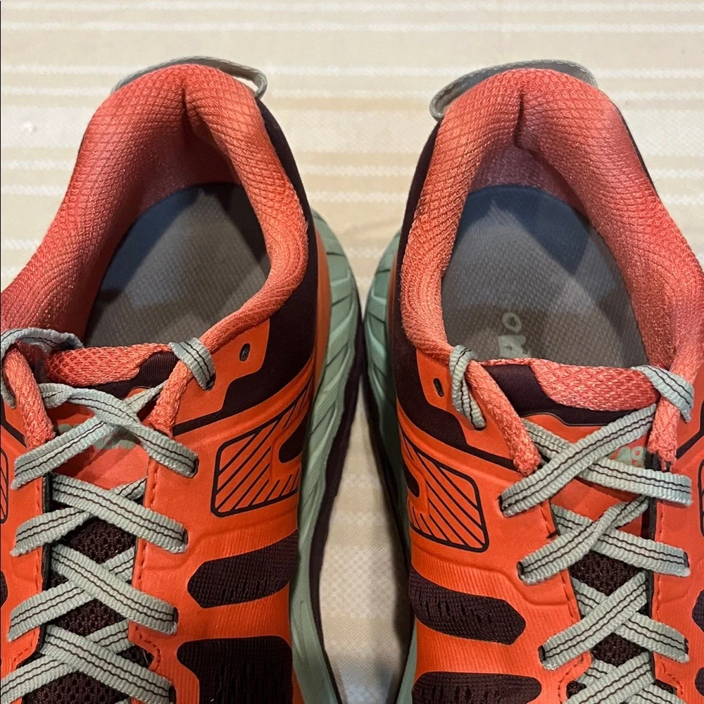 Hoka One One Women's Orange and Teal Running Sneakers